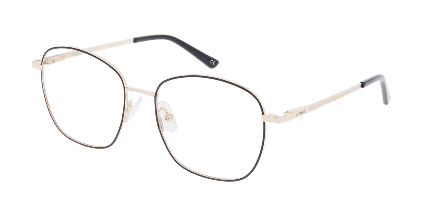 Lunettes de vue femme MADDIE noir/dorée - Vue de face