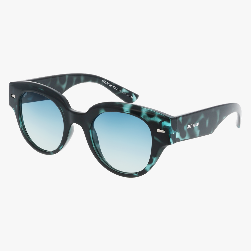 Lunettes de soleil femme MAR écaille/bleu - Vue de face