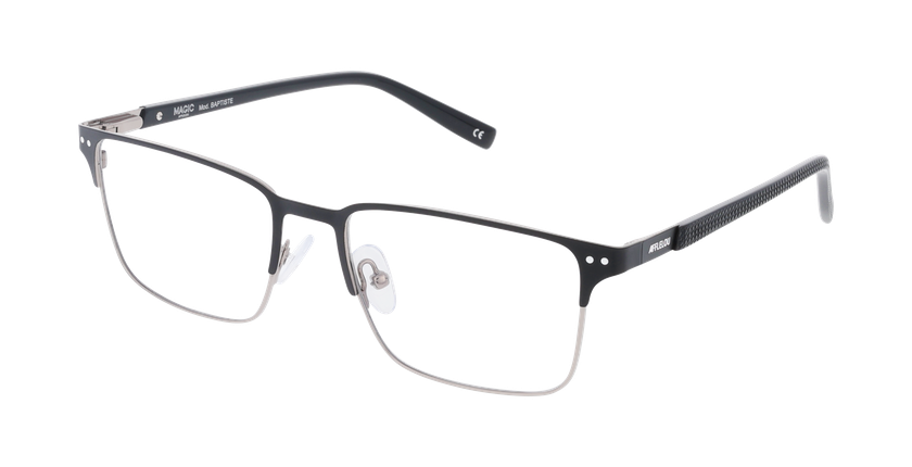 Lunettes de vue homme BAPTISTE noir/argenté - Vue de face