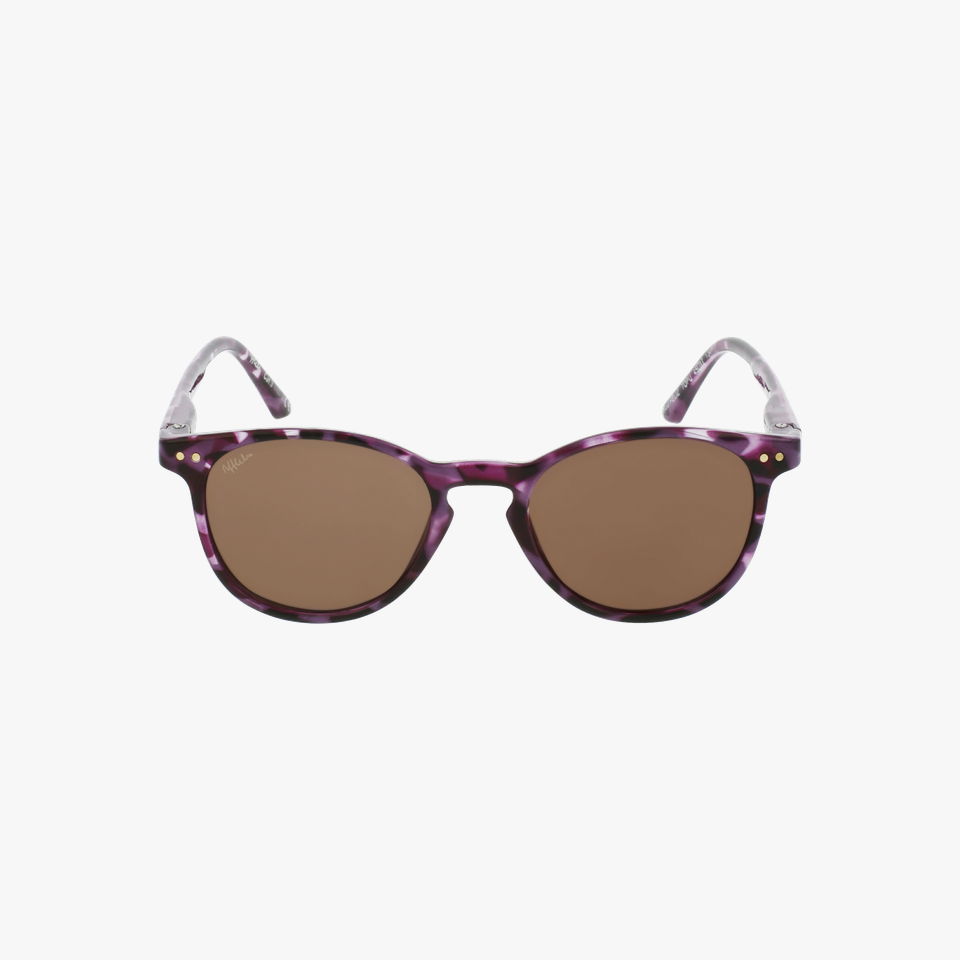 Lunettes de soleil enfant FELIZ écaille/violet - Vue de face