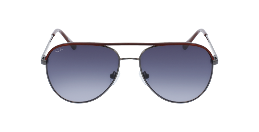 LUNETTES DE SOLEIL homme LISANDRO gris/rouge - Vue de face