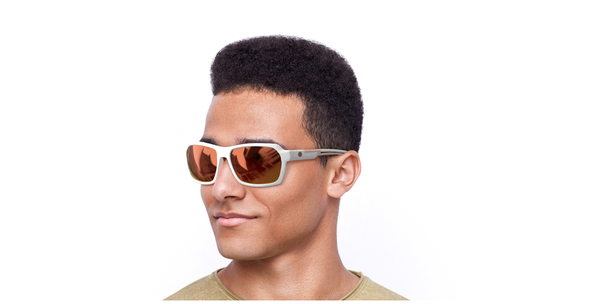 LUNETTES DE SOLEIL Valley blanc/rose - vue de 3/4