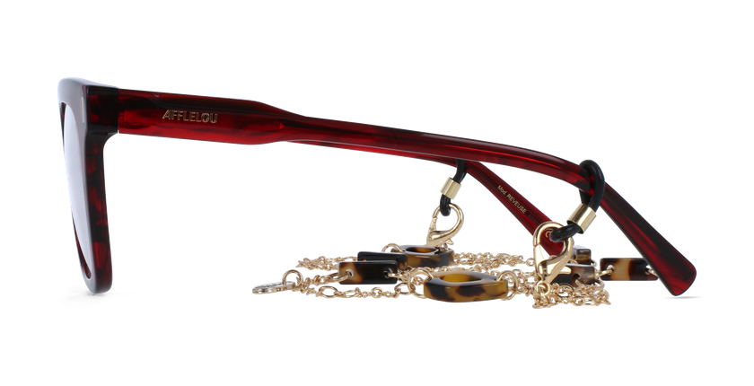 Lunettes de vue femme CARACTÈRES REVEUSE rouge marbré - Vue de face