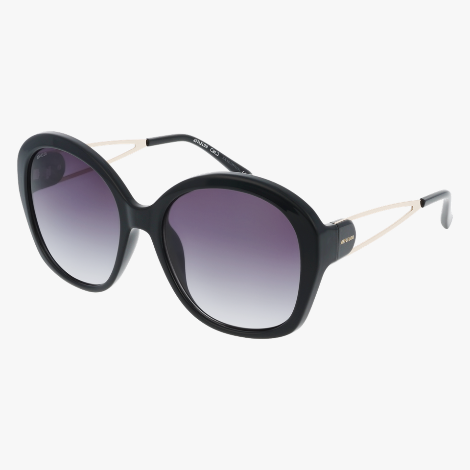 Lunettes de soleil femme NEIVA noir/dorée - Vue de face