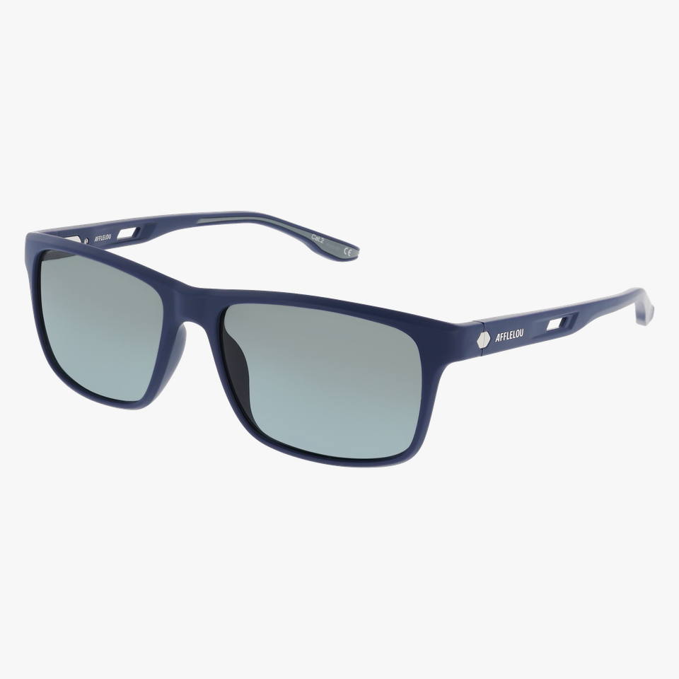 Lunettes de soleil homme ZION POLARIZED bleu/bleu foncé mat - Vue de face