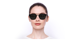 LUNETTES DE SOLEIL SL 28 METAL noir - Vue de face