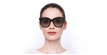 LUNETTES DE SOLEIL femme SK0366 noir - Vue de face