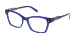 Lunettes de vue femme CARACTÈRES CHANCEUSE bleu - Vue de face