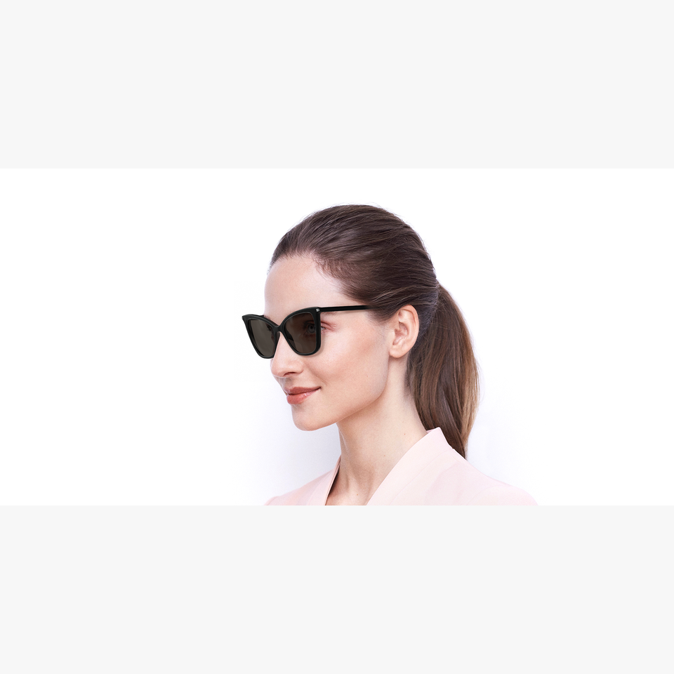 Lunettes de soleil femme SL 384 noir - Vue de 3/4