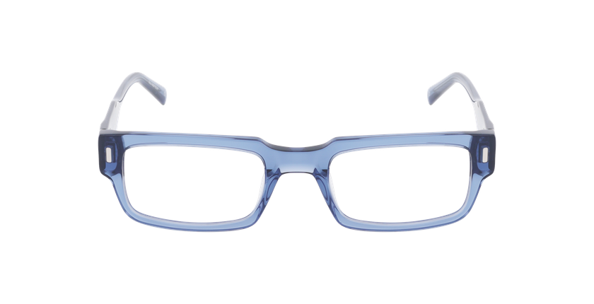 Lunettes de vue homme CARACTÈRES AMBITIEUX bleu/bleu cristal - Vue de face