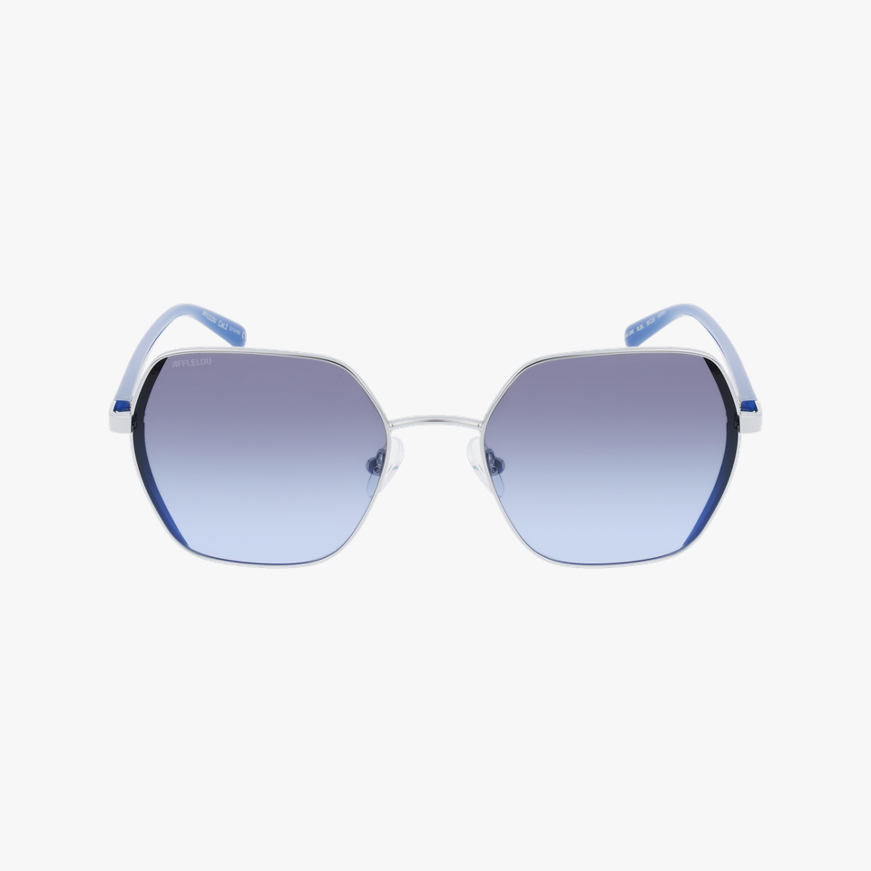 Lunettes de soleil femme UMI argenté/bleu - Vue de face