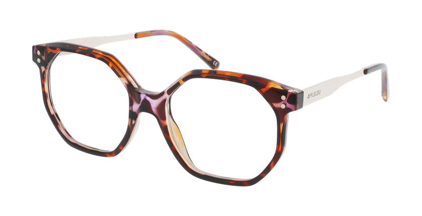 Lunettes de vue femme FANNIE écaille/violet - Vue de face