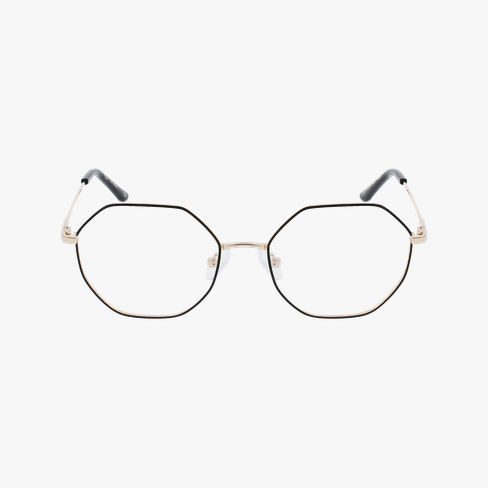 Lunettes de vue femme ALANIS noir/dorée Vue de face