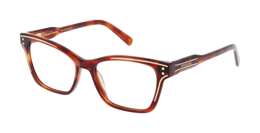 Lunettes de vue femme CARACTÈRES CHANCEUSE écaille/dorée - Vue de face