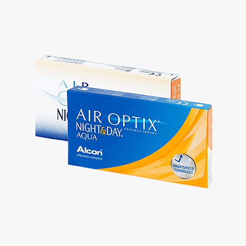 Lentilles de contact Air Optix Aqua Night Day 6,6 6L - Vue de face