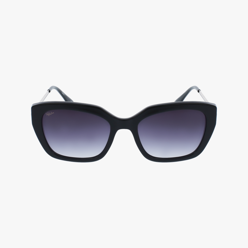 Lunettes de soleil femme MINA noir/dorée - Vue de face