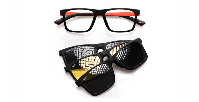 LUNETTES DE VUE enfant MAGIC 64 noir/orange - Vue de face