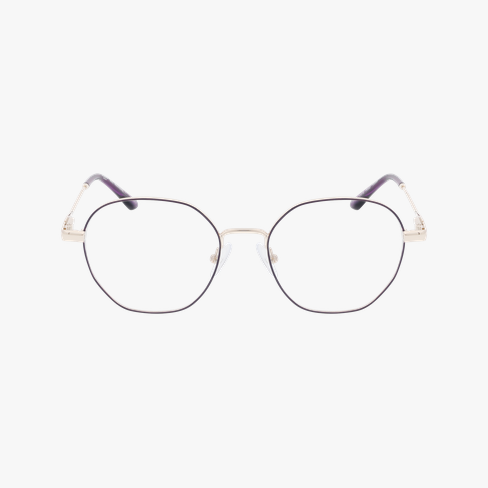 Lunettes de vue femme AMANDINE violet/dorée Vue de face