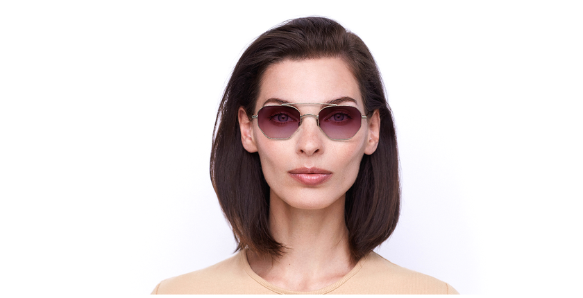 LUNETTES DE SOLEIL CERVIN doré/rose - Vue de face