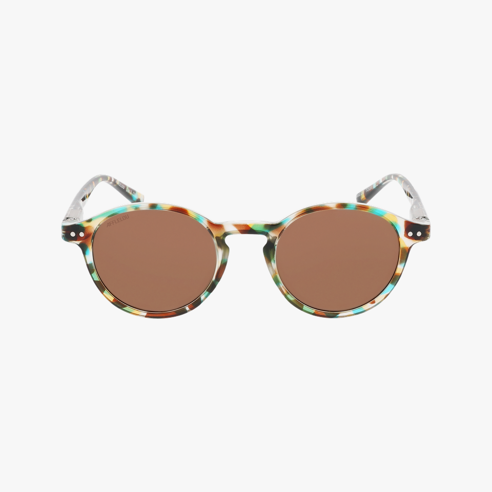 Lunettes de soleil enfant LIO écaille/vert - Vue de face