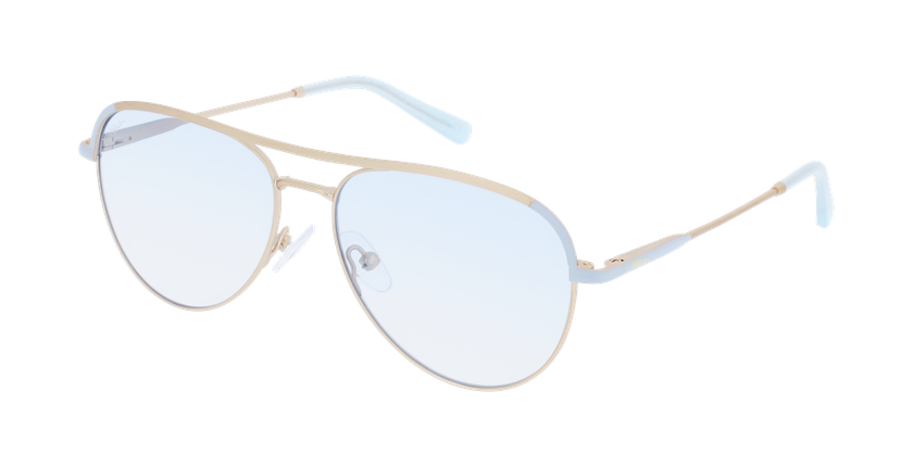 LUNETTES DE VUE femme ANELIE doré/bleu - vue de 3/4