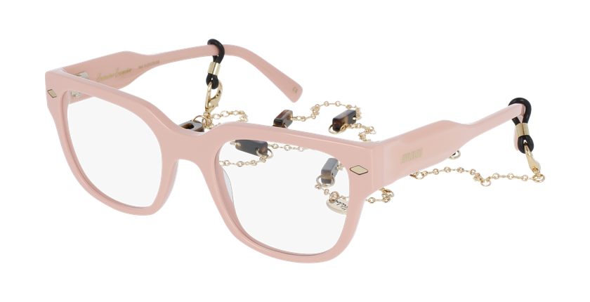 Lunettes de vue femme CARACTÈRES AUDACIEUSE rose/dorée - Vue de face