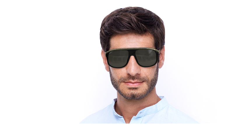 LUNETTES DE SOLEIL homme MARC 388/S noir/bleu - Vue de face