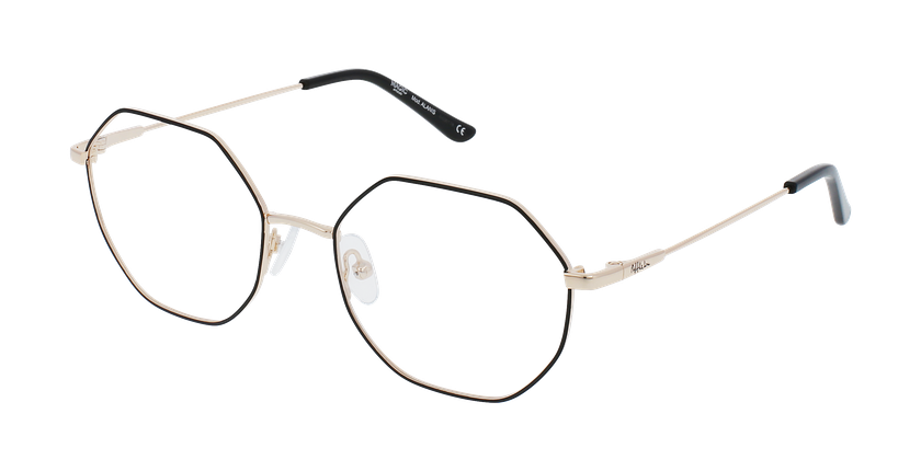Lunettes de vue femme ALANIS noir/dorée - Vue de face