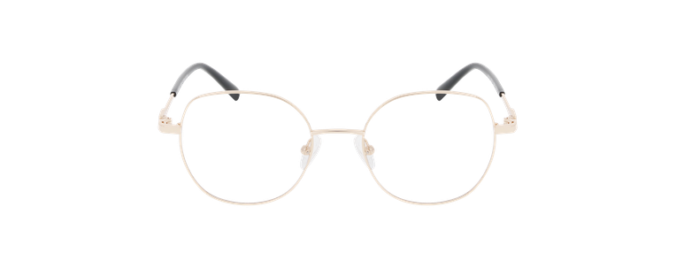 Lunettes de vue femme LOELIE dorée/noir - Vue de face