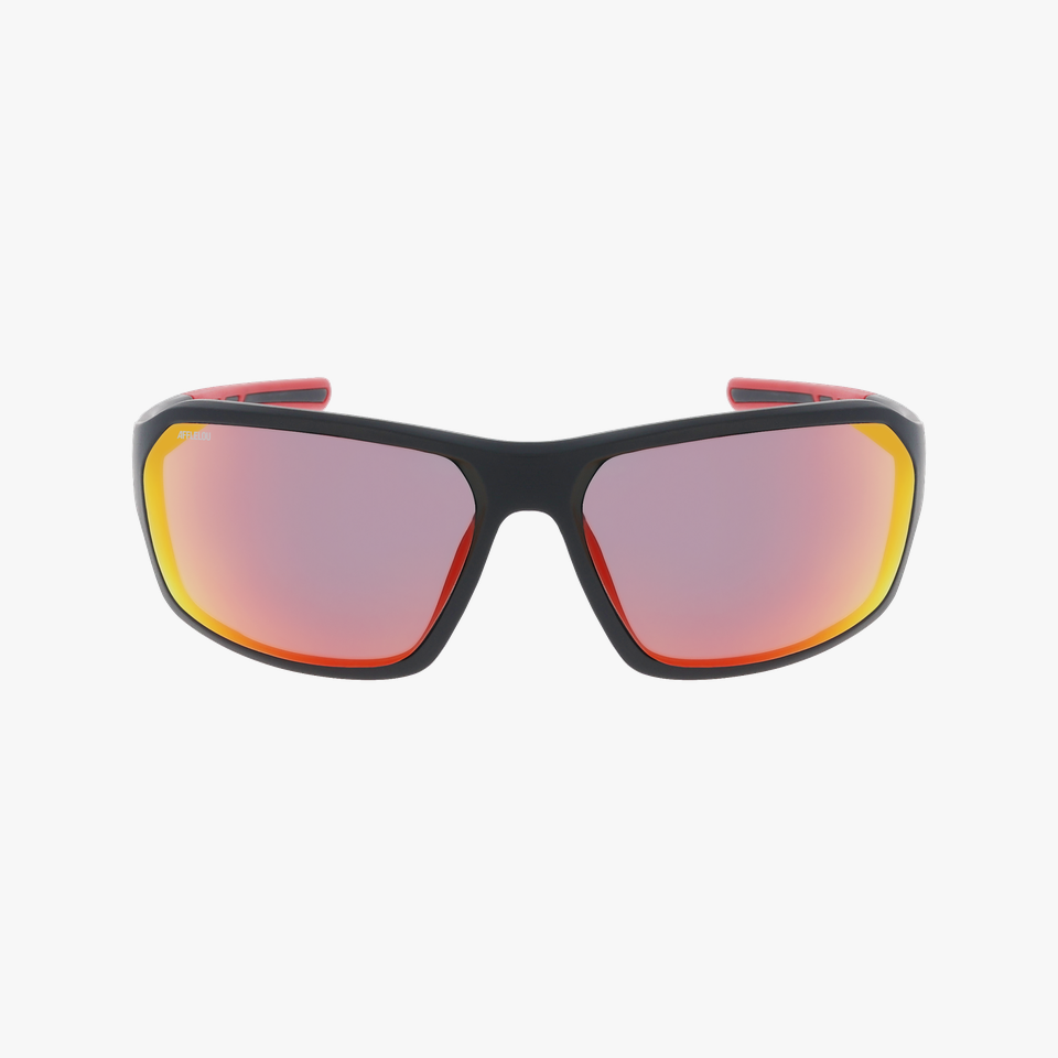 Lunettes de soleil RUFINO noir/rouge - Vue de face