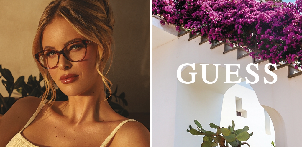 Une homme et une femme portant des lunettes Guess