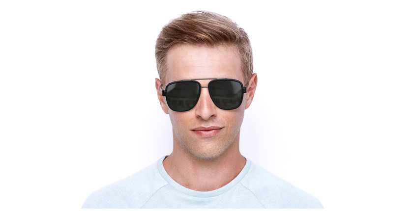LUNETTES DE SOLEIL homme GG0448S noir - Vue de face