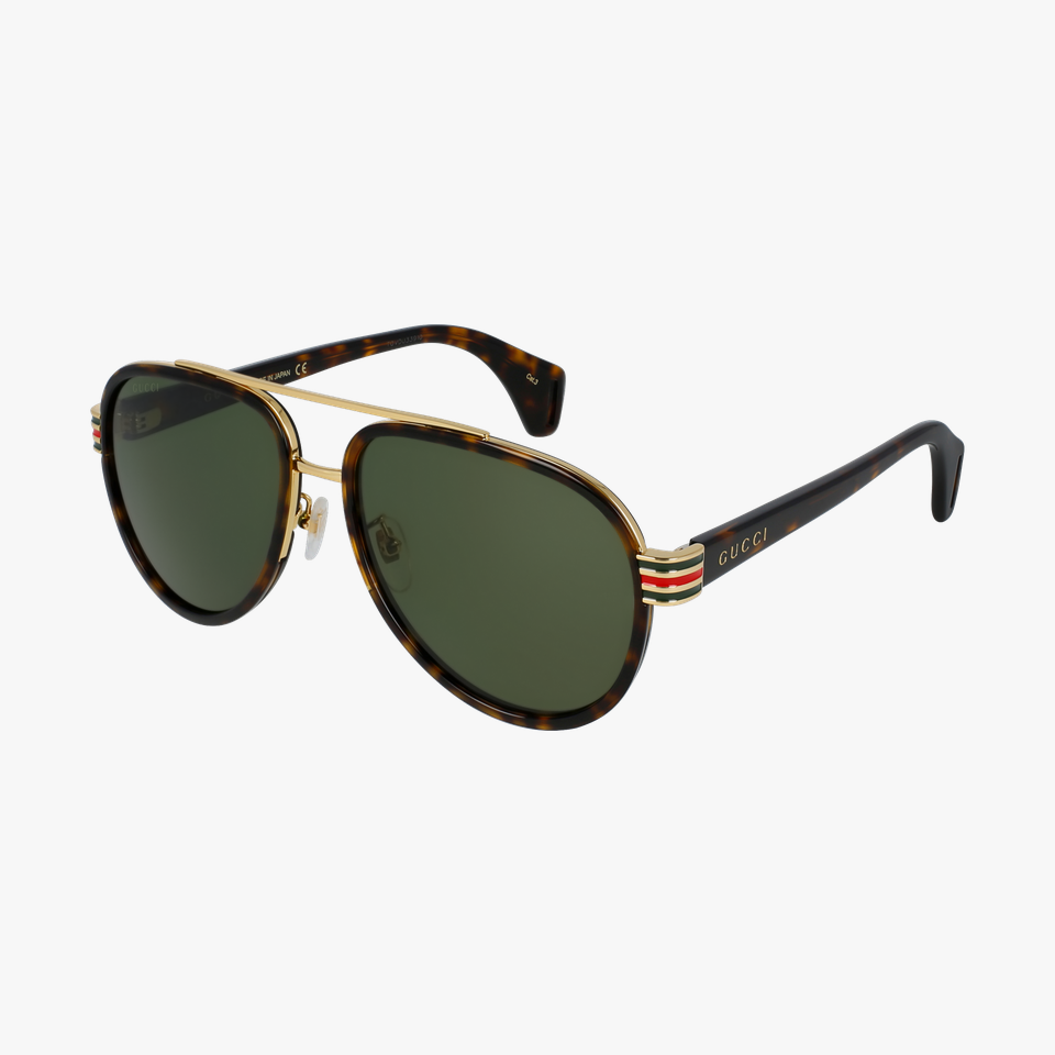 Lunettes de soleil homme GG0447S écaille - Vue de 3/4