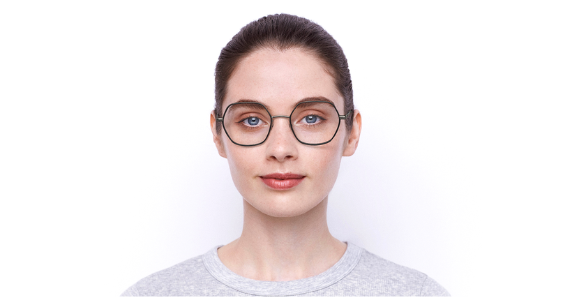 Lunettes de vue femme MAGIC252 marron/dorée - Vue de face