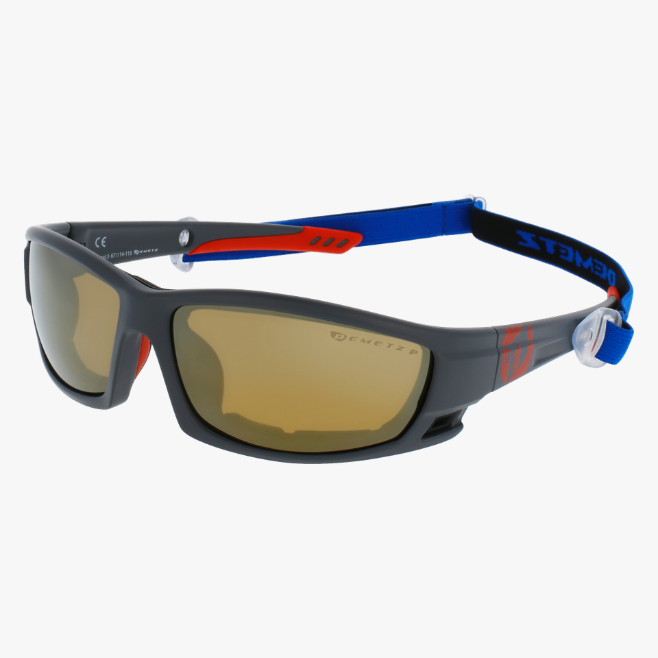 Lunettes de soleil homme POLA-STAR gris/rouge - Vue de face