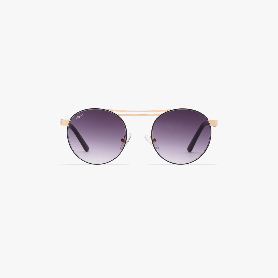 Lunettes de soleil femme ROMY noir/dorée - Vue de face