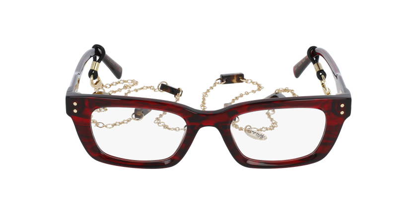 Lunettes de vue femme CARACTÈRES CRÉATIVE rouge marbré - Vue de face