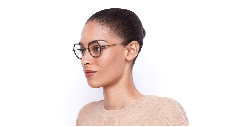 Lunettes de vue femme MAGIC220 rose/dorée - Vue de face