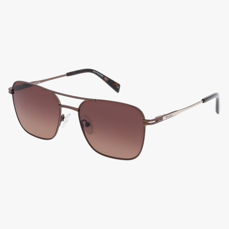 Lunettes de soleil homme PALERMO marron - Vue de face