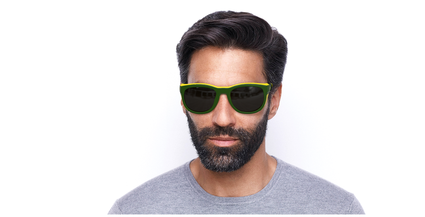 LUNETTES DE SOLEIL Skyline vert/jaune - Vue de face