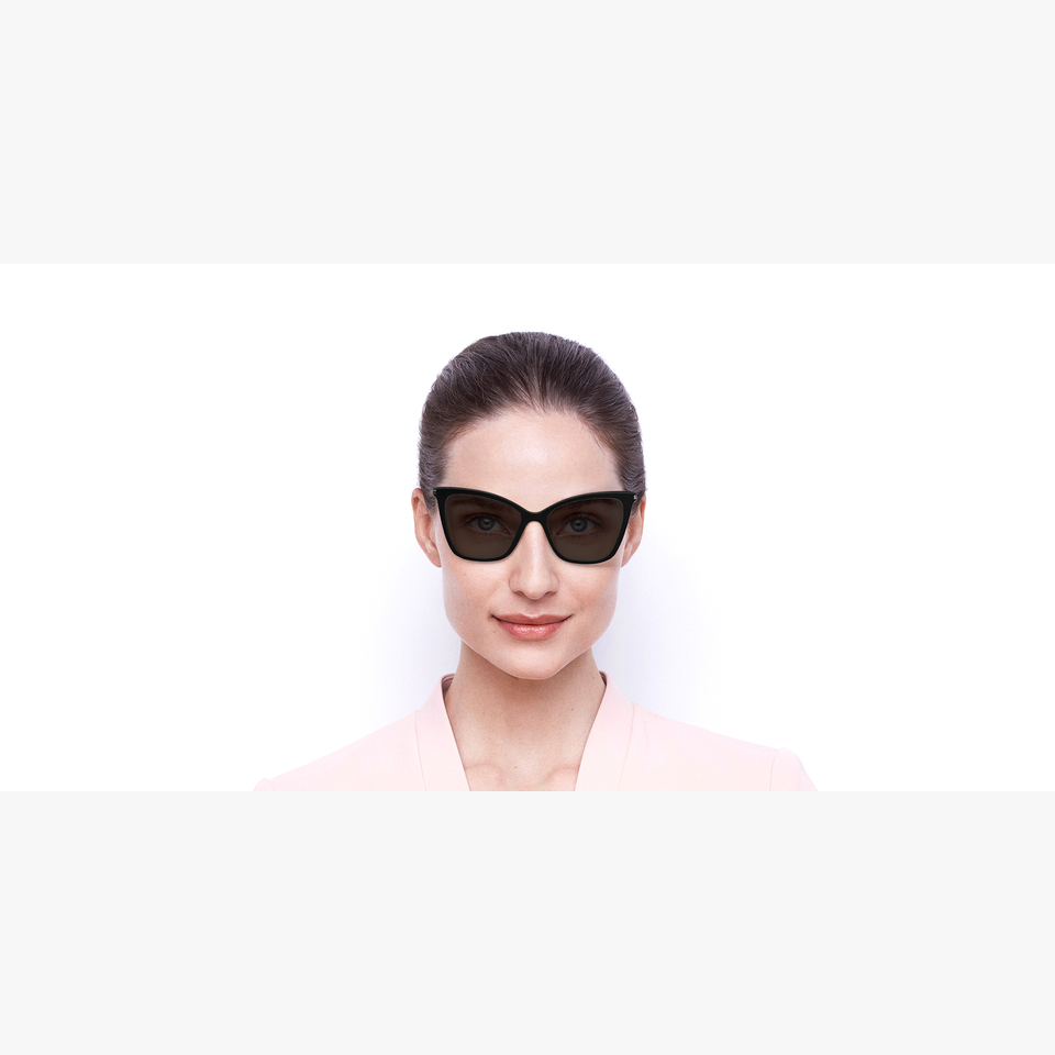 Lunettes de soleil femme SL 384 noir - Vue de face