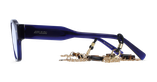 Lunettes de vue femme CARACTÈRES AUTHENTIQUE bleu - Vue de face
