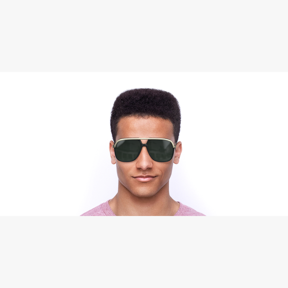 Lunettes de soleil GG0200S dorée - Vue de face