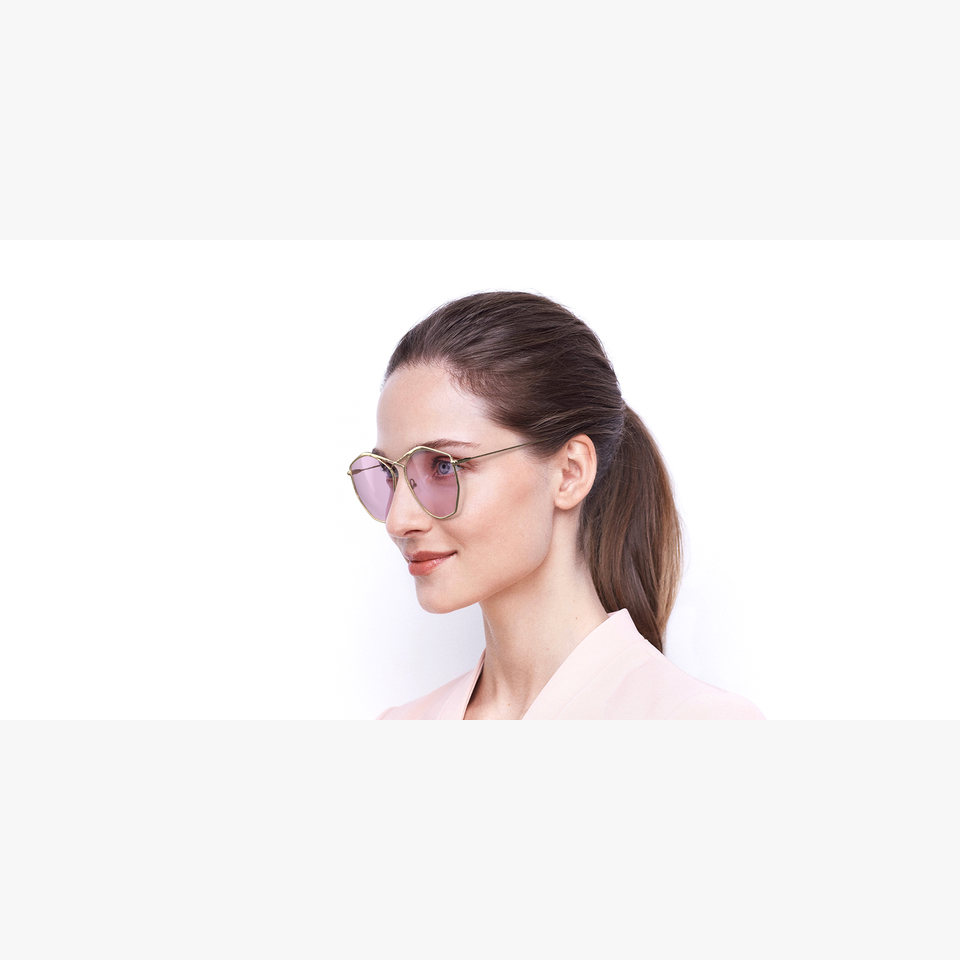Lunettes de soleil femme DIORSTELLAIRE4 dorée - Vue de 3/4
