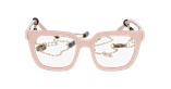 Lunettes de vue femme CARACTÈRES REVEUSE rose/dorée - Vue de face