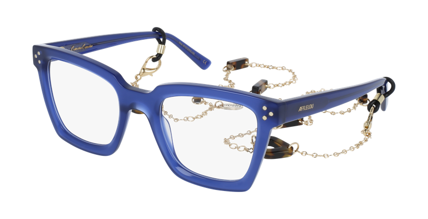 Lunettes de vue femme CARACTÈRES MYSTERIEUSE bleu/violet - Vue de face