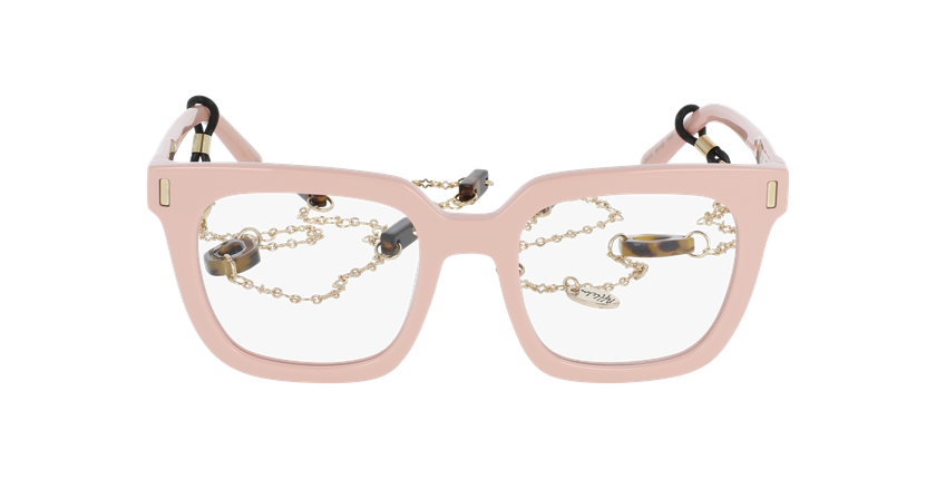 Lunettes de vue femme CARACTÈRES REVEUSE rose/dorée - Vue de face