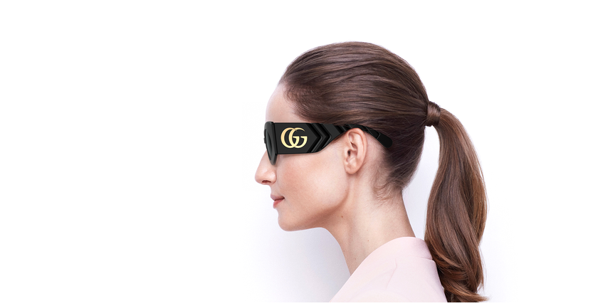 LUNETTES DE SOLEIL femme GG0810S noir - Vue de côté