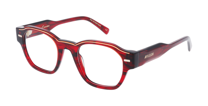 Lunettes de vue femme CARACTERES FIL D'OR AUTHENTIQUE rouge - Vue de face