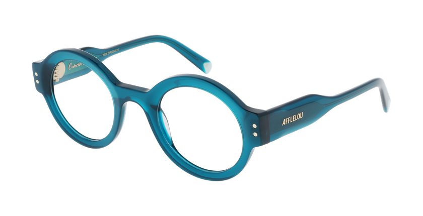 Lunettes de vue femme CARACTÈRES DIPLOMATE turquoise - Vue de face